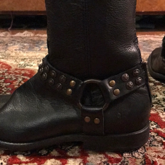 Frye Phillip Studded Harness Leather Boots - Picture 3 of 8